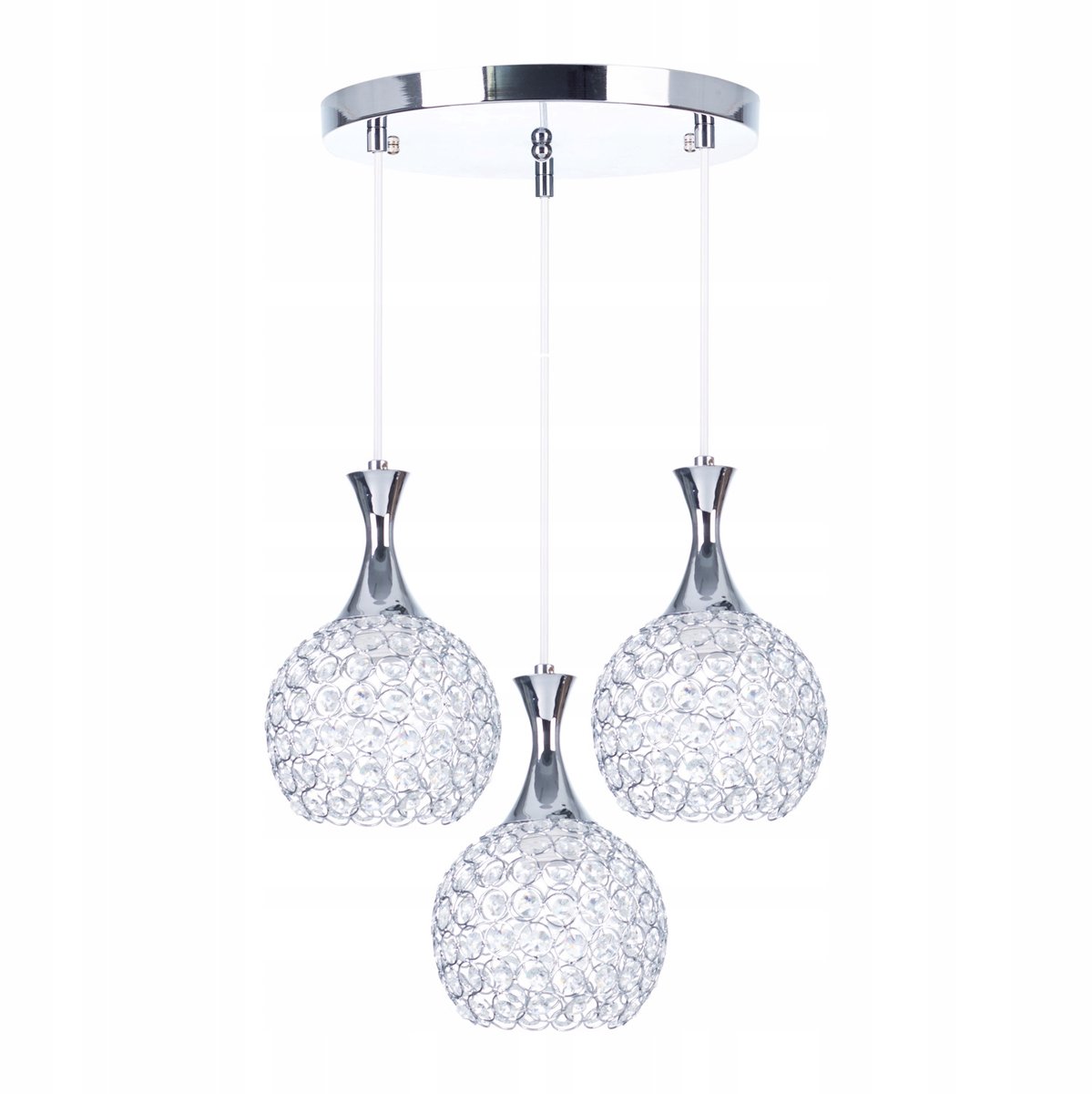 Chromen Hanglamp met Kristallen en LED - Elegant Design