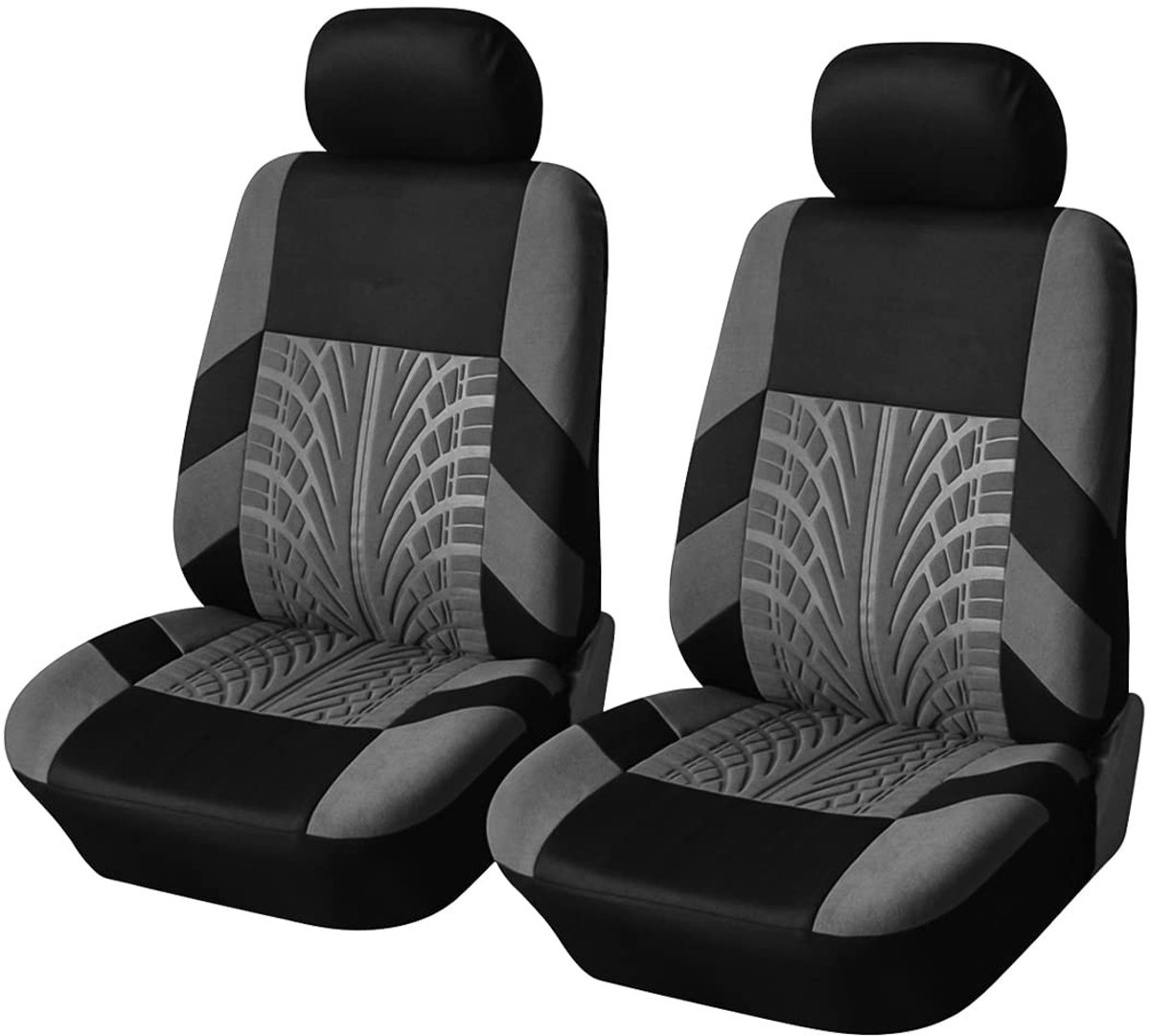 SOUQONE- Autostoelhoezen Luxe Look - Universeel - Stoelbeschermers - 2 Stuks - 100% Polyester - Ademend en Slijtvast - Stoelhoes