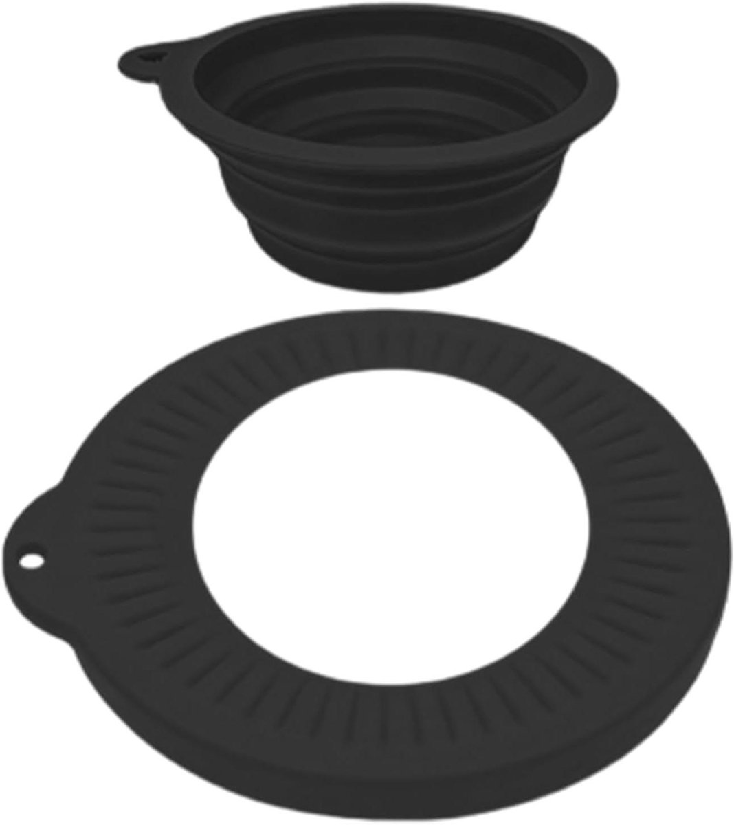 Mixer Spatbescherming - Mengkom Kap - Keukenwerk Vereenvoudigen - Hittebestendig Siliconen - 24 cm Diameter - Zwart