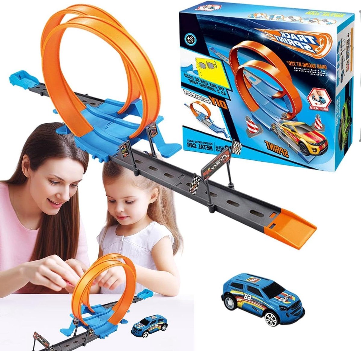 Flexibele Baan - Racebaan Speelgoed - Creatief Spelen - Snelle Installatie - 276 cm - Multi