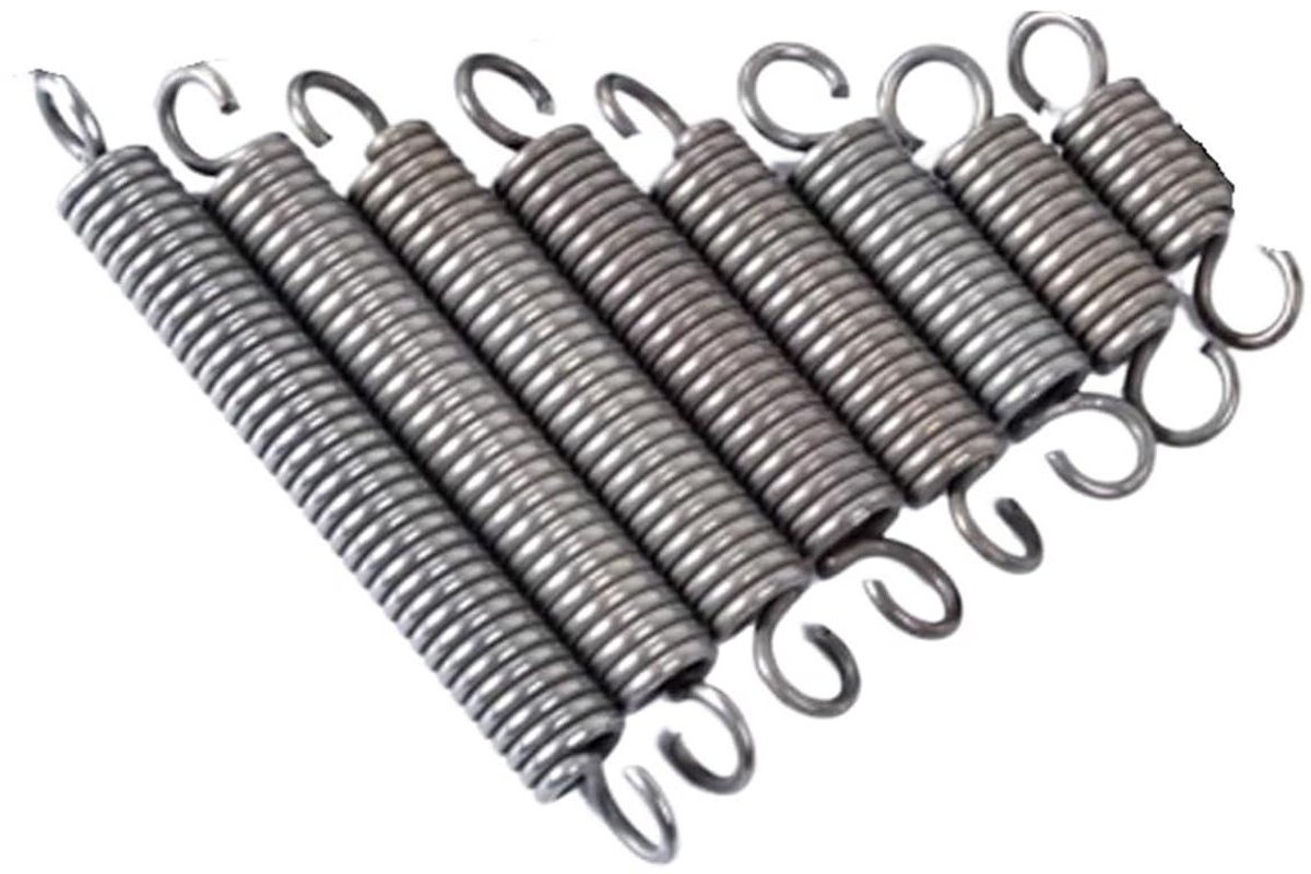Spanveren Set - Trekveren Verlengveer - Reparatie en Onderhoud - Dubbele Haak Ontwerp - 180 mm - Zilver