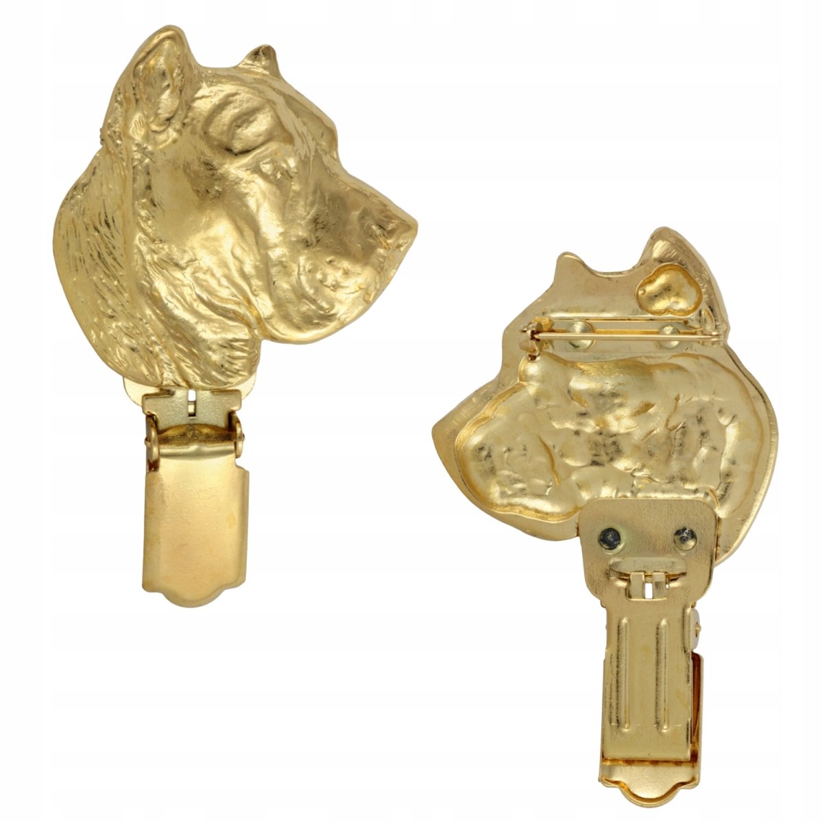Presa Canario Brosche met Goudkleurige Clip - Startnummerhouder