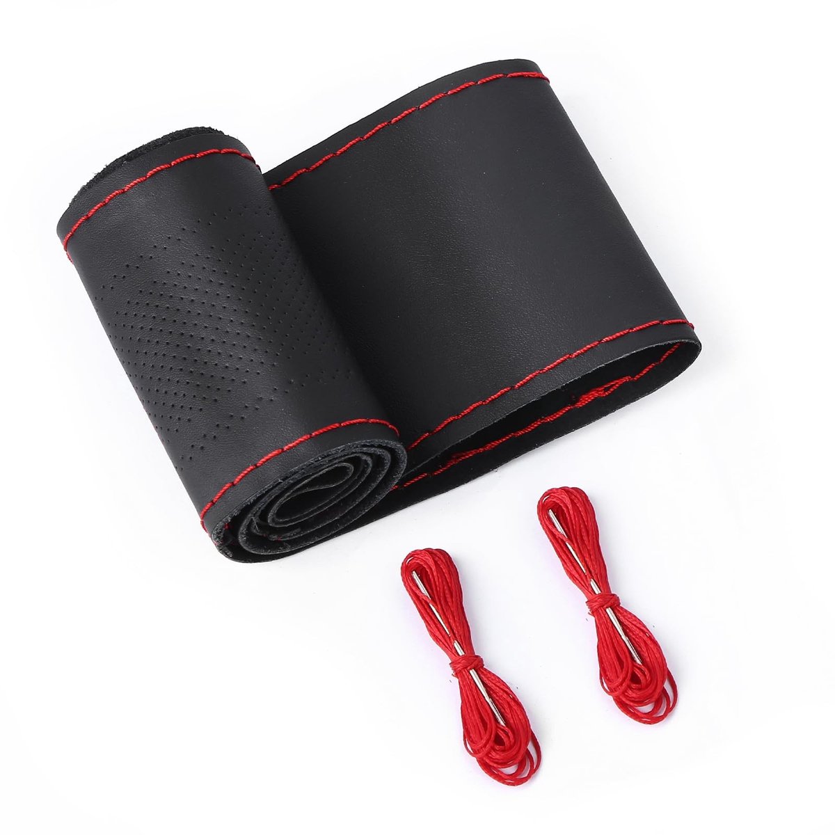ZEYNOMAX- Stuurhoes Universele Maat 37-38 cm - Leren Stuurhoes - Antislip - Huidvriendelijk - Verbeterd Uiterlijk Interieur - Stuurwielhoes
