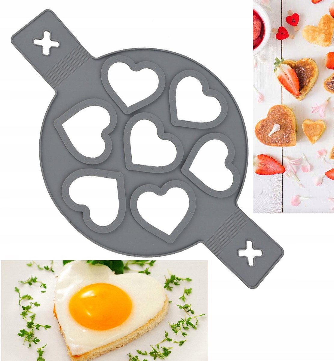 Siliconen Bakvorm voor Pannenkoeken, Eieren en Hartjes