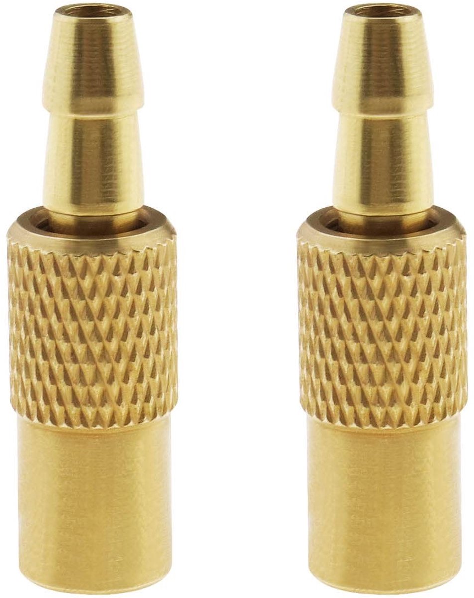 JHUBERS- Bandenpomp Klep Connector - 2x Bandeninflatie Mondstuk - Messing - Antislip - Waterdicht - 6mm Buitendiameter