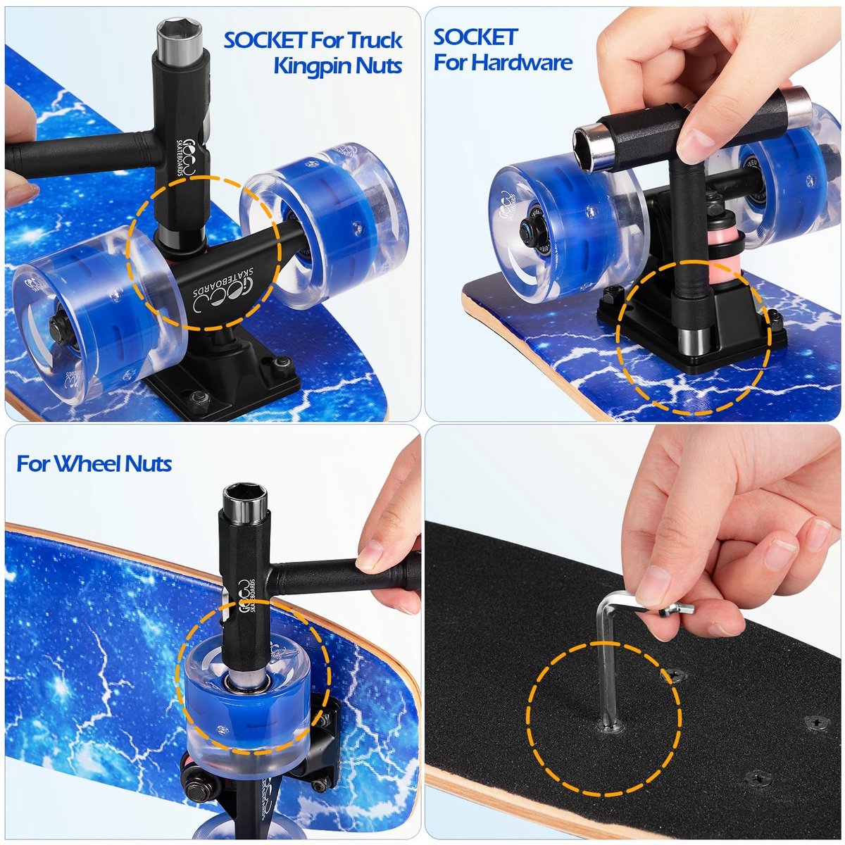 JHUBERS- Skateboard 9-laags esdoorn - Skateboard voor kinderen/jongeren - Skateboard volwassenen - Skateboard met knipperende wielen - Skateboard met antislip oppervlak - Skateboard met sterke beugel - Skateboardset