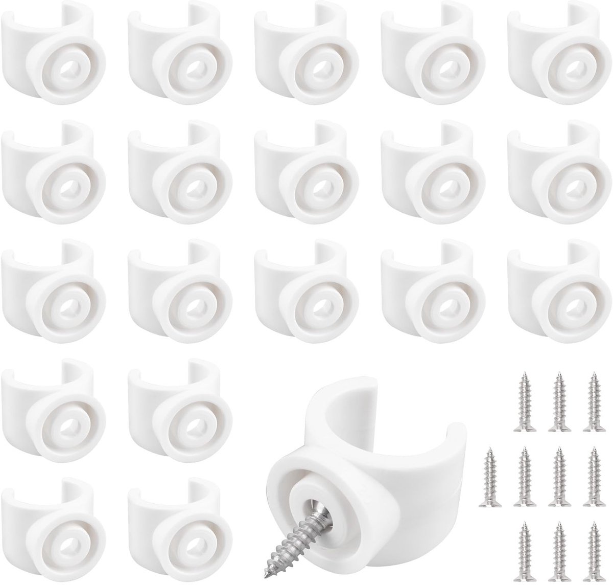 JHUBERS- Pijpklemmen 60 Stuks - 3/4 Inch U-Beugel - Kunststof - Witte Houders - Sanitair & Irrigatie - Duurzaam en Slijtvast - Pijphouder