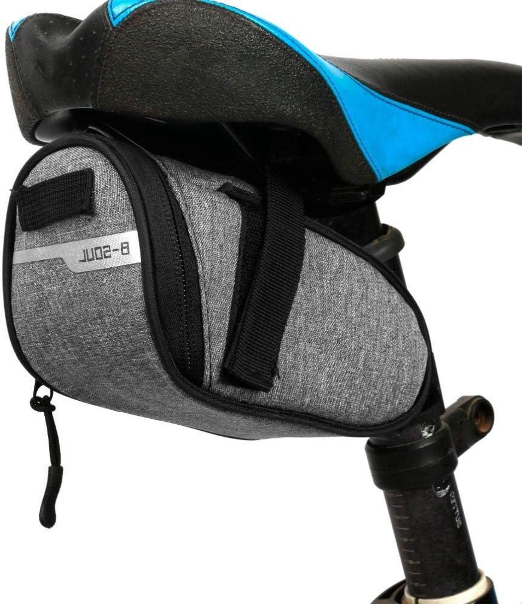 Fiets Zadeltas - Fietstas Achtertas - Opslag Fietsrit - Waterdichte Stof - 1 Liter Capaciteit - Zwart