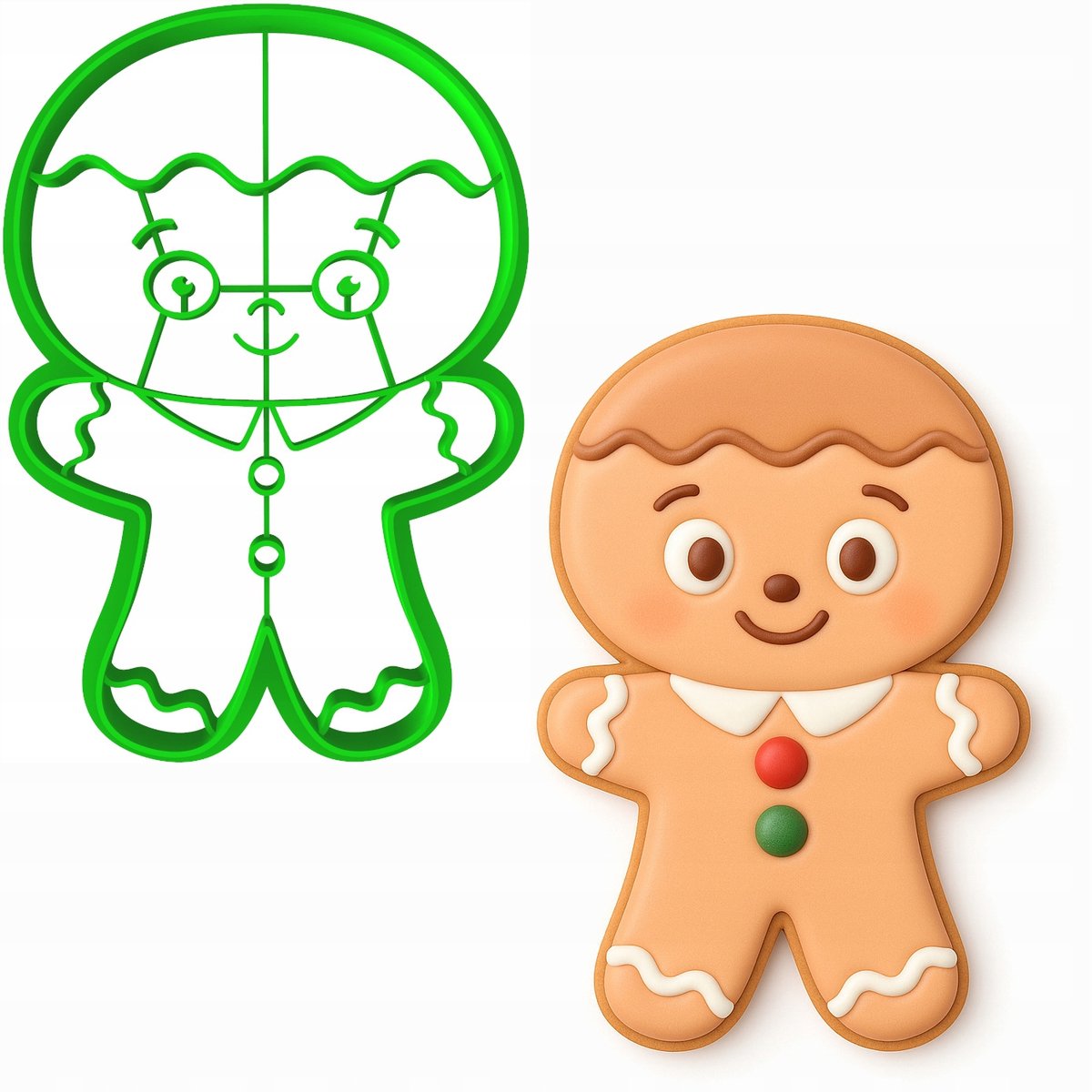 Cookie Master Kerst Koekjesvorm "Peperkoek Man" 10cm Groen PETG