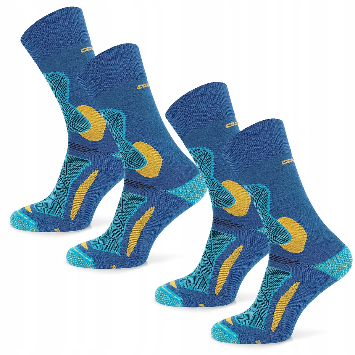 Comodo Merino Wandelsokken 39-42 2 Paar Blauw