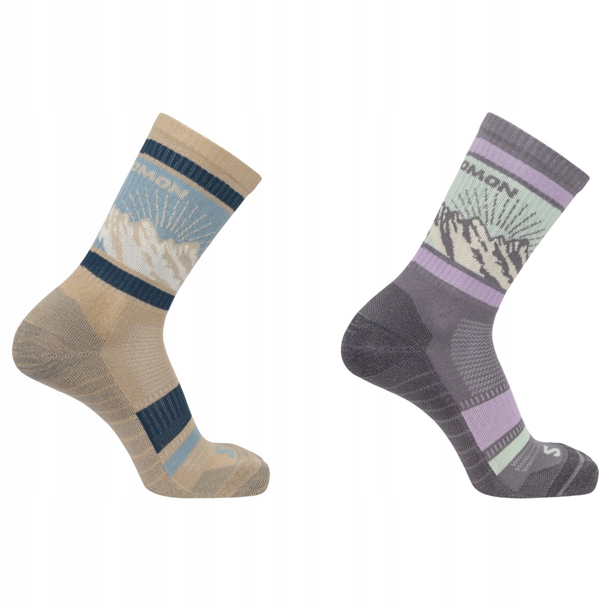 Salomon Out Alps Crew 2-Pack Wandelsokken Veelkleurig