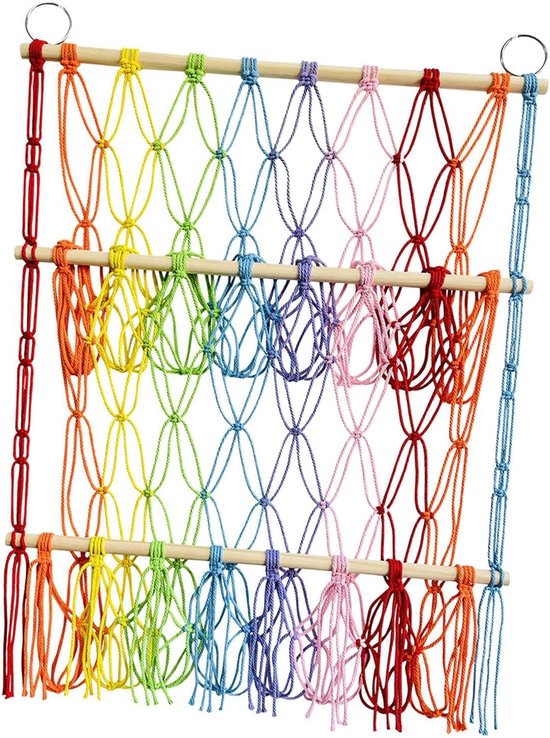 Knuffelnet - Opbergnet - Speelgoed Organiseren - Handgeweven - 53 x 9 cm - Natuurlijk — afbeelding 3