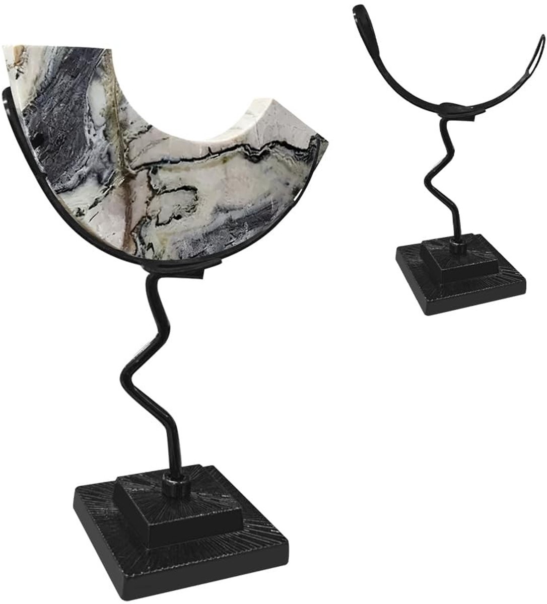 Dailygoods- Displayhouder Maanvormig - Kristallen Standaard - Decoratieve Houder - Voor Edelstenen/Rotsen - 11,93 x 4,53 cm - Uniek Ontwerp - Stenenstandaard