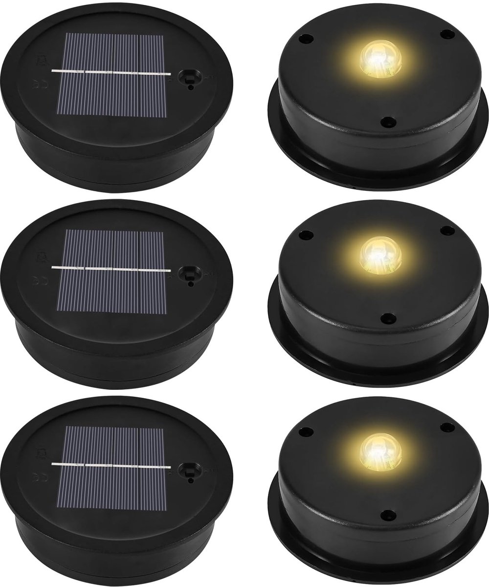 Dailygoods- Zonnelampen Reserveonderdelen - 6 Stuks - Zwart - Buitendiameter 8,1 cm - Binnendiameter 7,3 cm - Hoogwaardig Materiaal - Milieuvriendelijk - Solarlampen