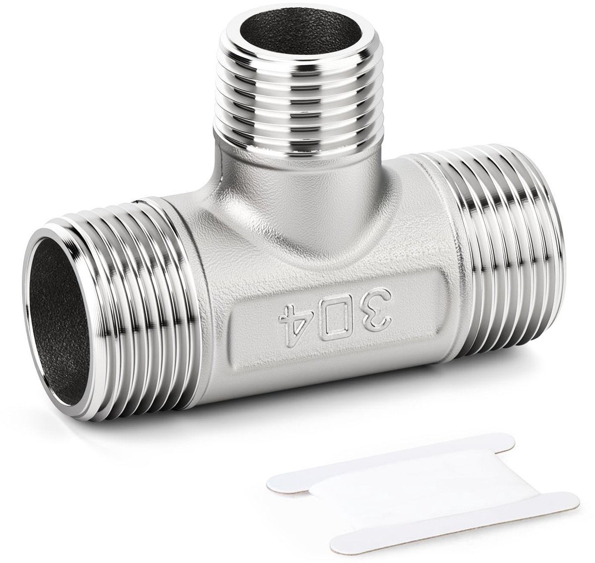 Dailygoods - T-Vormige 3-Weg Adapter van Roestvrij Staal