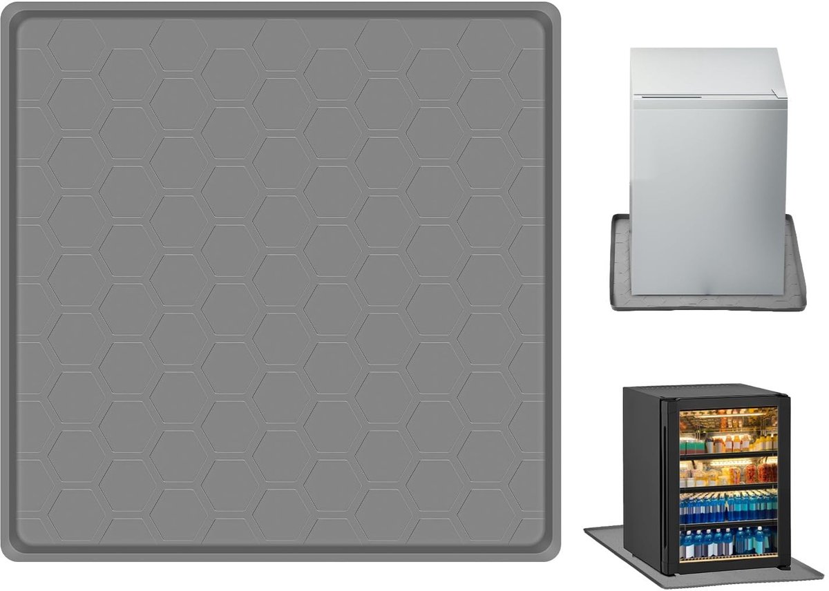 Dailygoods- Koelkastmat 60x60cm - Siliconen Vloerbeschermer - Wasbare Koelkastmat - Verhoogde Rand - Mini Koelkast - Lekbak