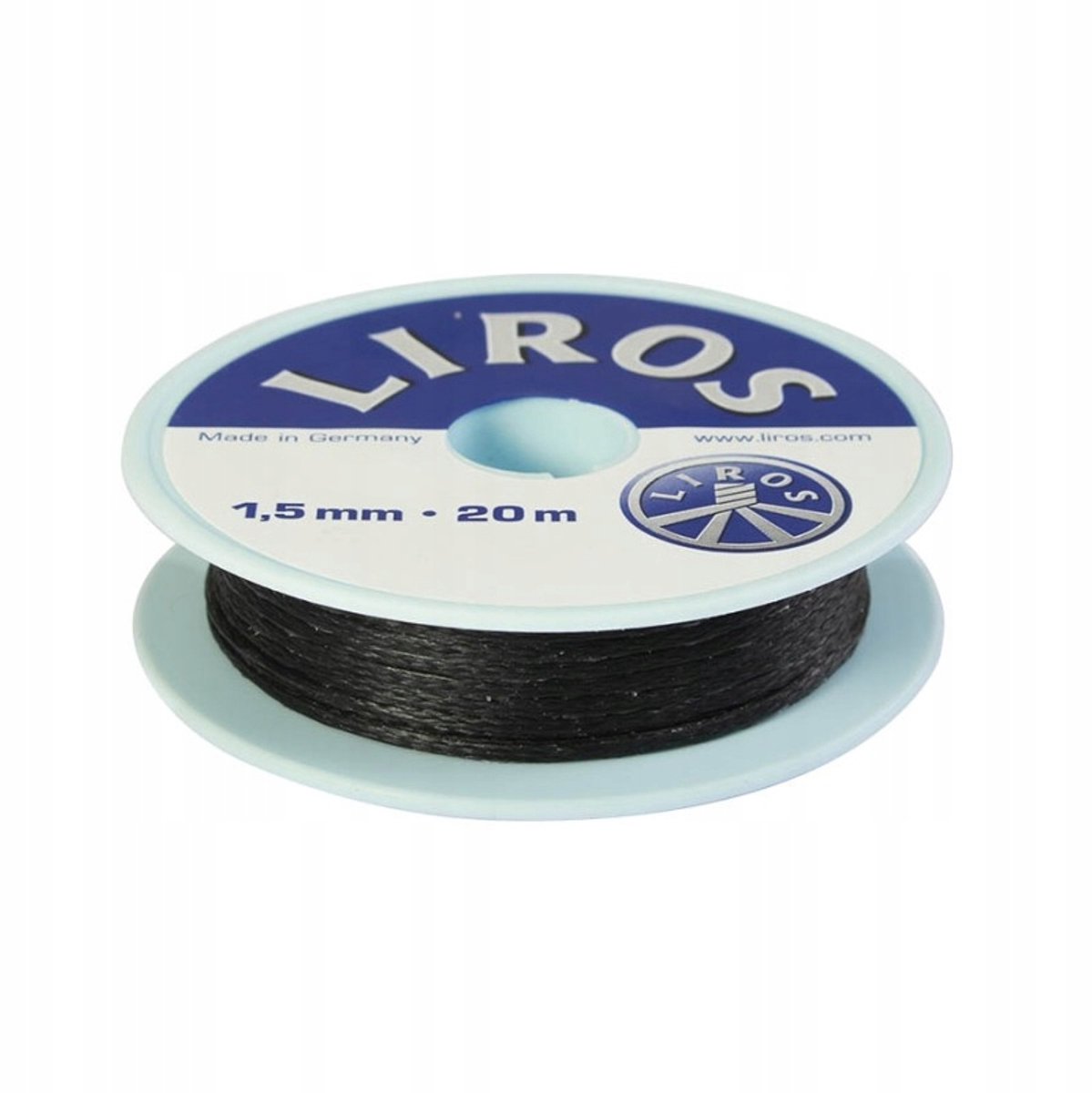 Liros Waskouw 1.5mm x 20m Zwart - Zeilnaad Garen (Made in Germany)