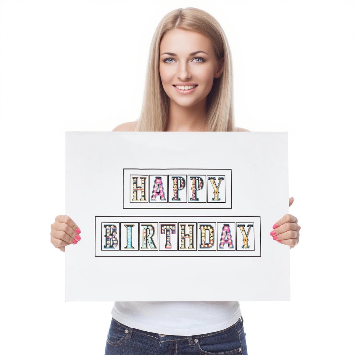 Dailygoods- Verjaardagskaart Jumbo - Veelkleurig - 28 x 41 cm - Gastenboek - Happy Birthday - Stevig Karton - Opvallende Decoratie - Feestkaart
