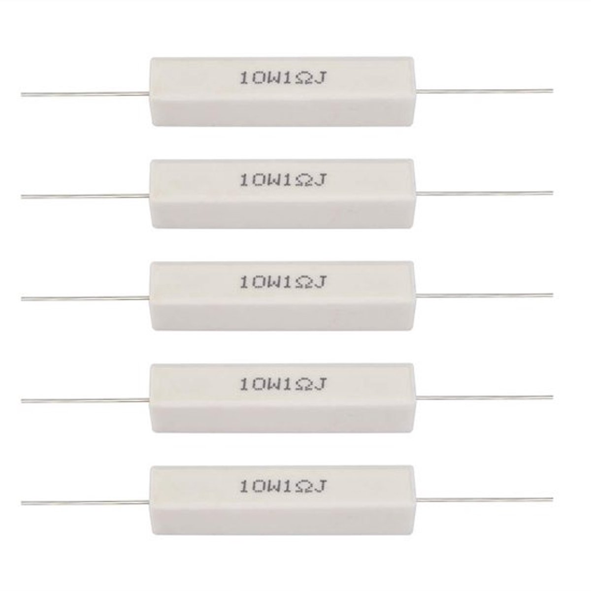 - Cementweerstanden - Luidsprekerverdelerweerstand - 10 stuks - 10 watt - 1 ohm - Ideaal voor audio-apparaten - Geschikt voor diverse toepa..