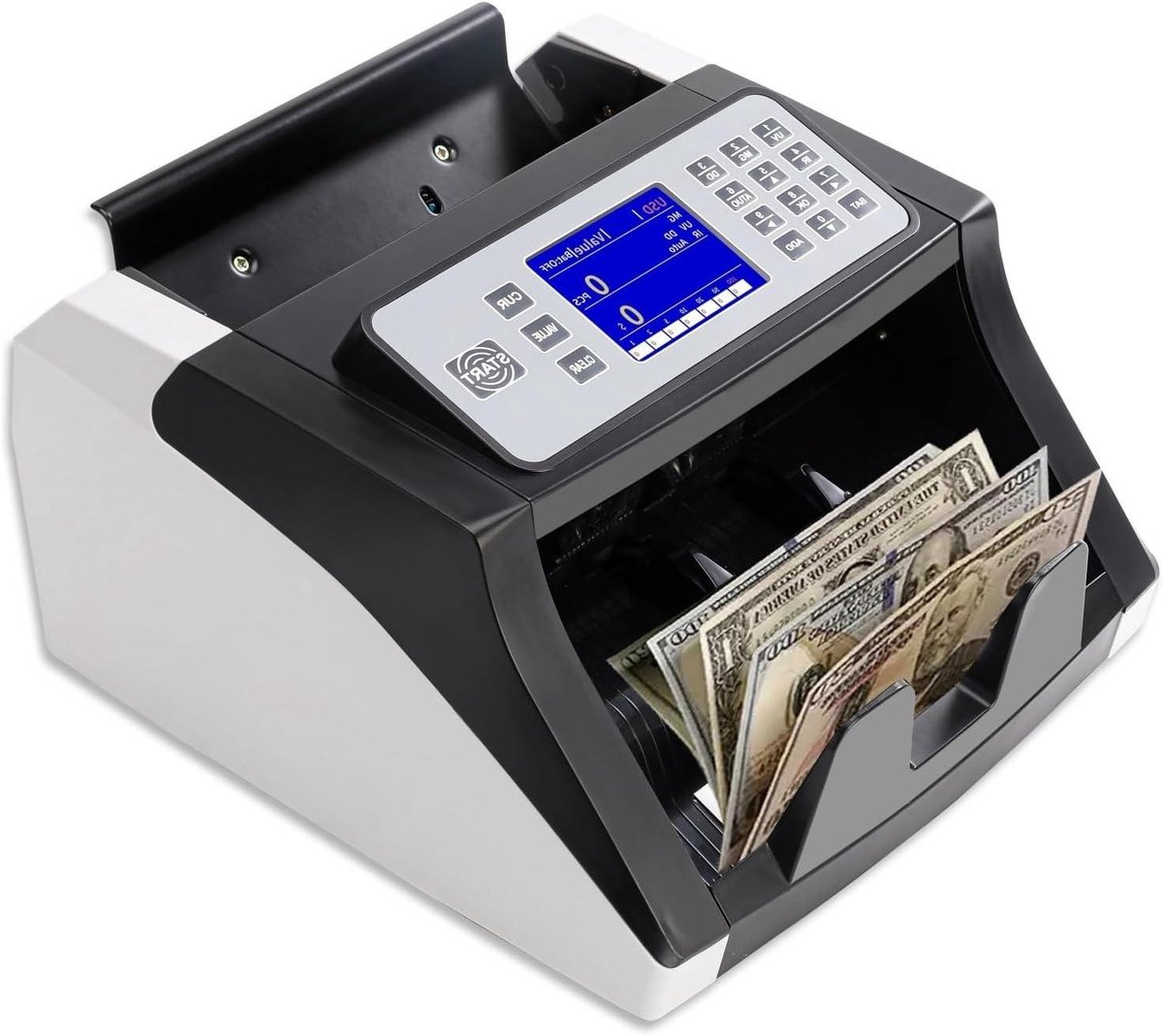 Geld Telmachine - Bankbiljet Teller - Snel Geld Tellen - Meerdere Detecties - 300mm Breed - Zwart