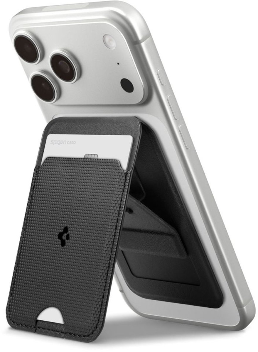 Spigen Slim Fold Stand Magsafe Wallet 1 Card, Zwart