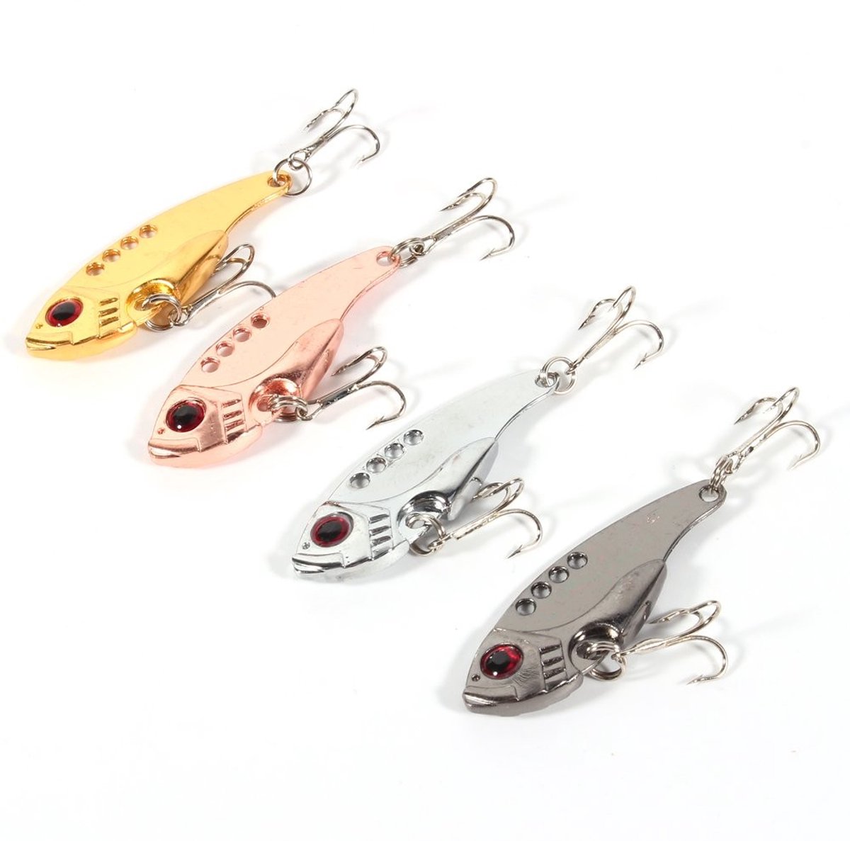 BRENZOOS- Kunstaas 4 Stuks 11g 55mm - Metalen VIB - Spinnerblad - Zoetwater/Zoutwater - Roofvis - Levensechte kleuren - Vislures