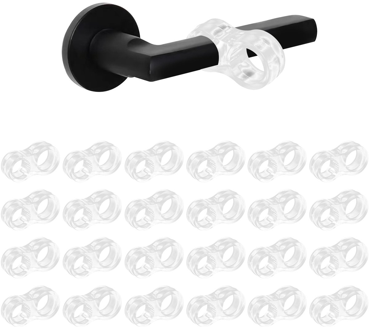 BRENZOOS- Deurstoppers 24 Stuks - Transparant PVC - Schokabsorberend - Bescherming voor Muren - Vervanging voor Traditionele Deurstoppers - Eenvoudig te Bevestigen - Deurdempers