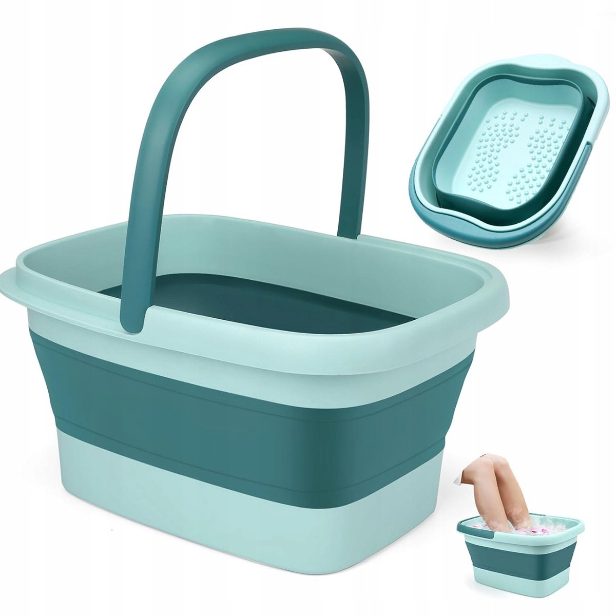 Opvouwbare Voetenbad 15L met Massageknoppen - Draagbaar & Ruimtebesparend