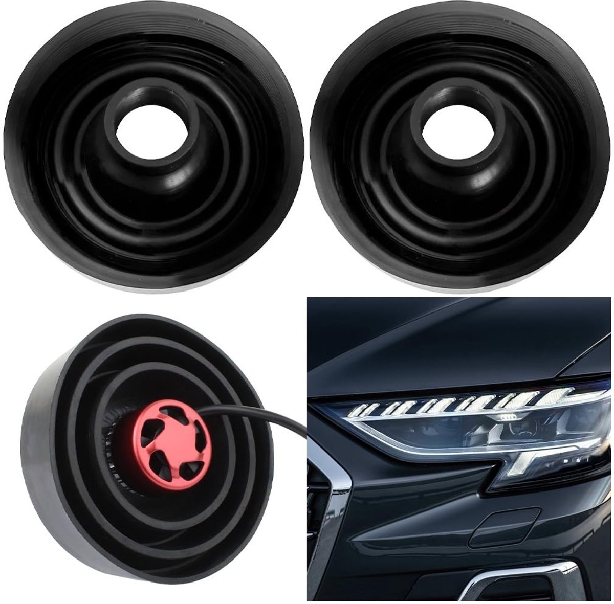 BRENZOOS- Stofkap Stofdicht - Stofkap Auto - Stofkap Led Koplamp - Rubber - 2 Stuks - Universeel - 80 mm x 80 mm - Koplampdeksel