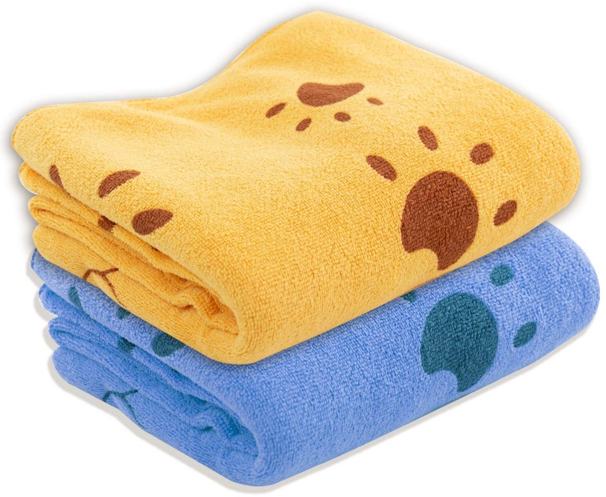 BRENZOOS- Hondenhanddoek Super Absorberend - Microvezel - 2 Stuks - Wasbare Hondenhanddoek - Hondenaccessoires - 140 x 71 cm - Zacht en Comfortabel - Hondendroogdoek