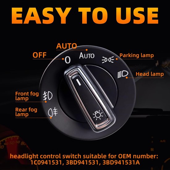 Cosensi - Automatische koplampenschakelaar - Lichtsensor module - Eenvoudig in gebruik - One Size - Voor Golf MK4 - Schakelt automatisch in en uit... van Cosensi — afbeelding 2