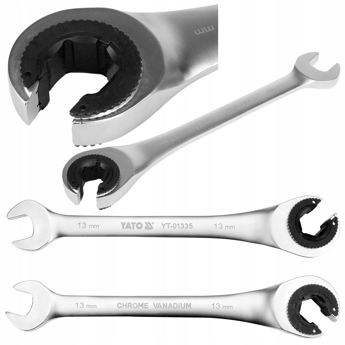 Yato Ringschroefsleutel met Ratel, 13mm x 189mm, CRV Staal, Satiné