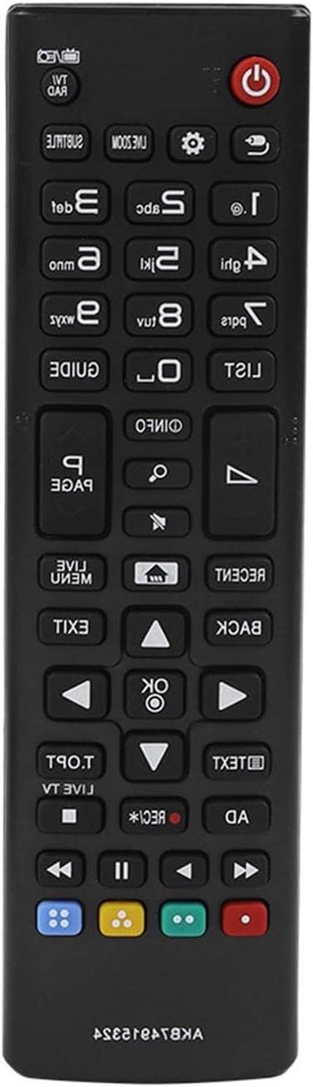TV Afstandsbediening - Universele Bediening - Televisie Kijken - Slijtvast Materiaal - 17 cm - Zwart