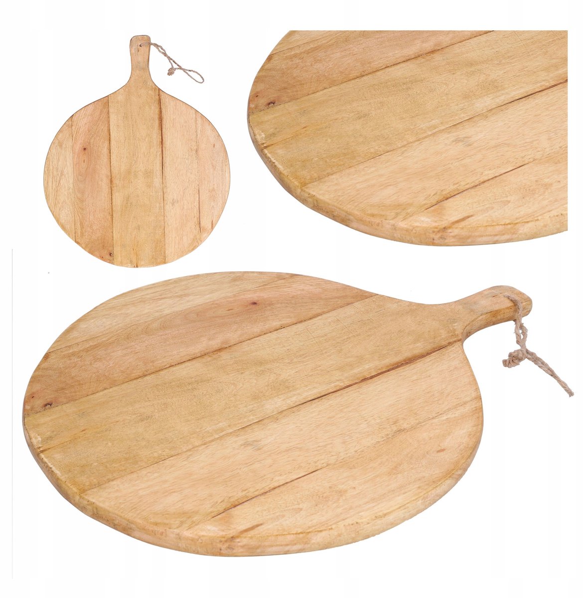 Ronde Mangohouten Serveerplank 47cm - Perfect voor Pizza & Hapjes
