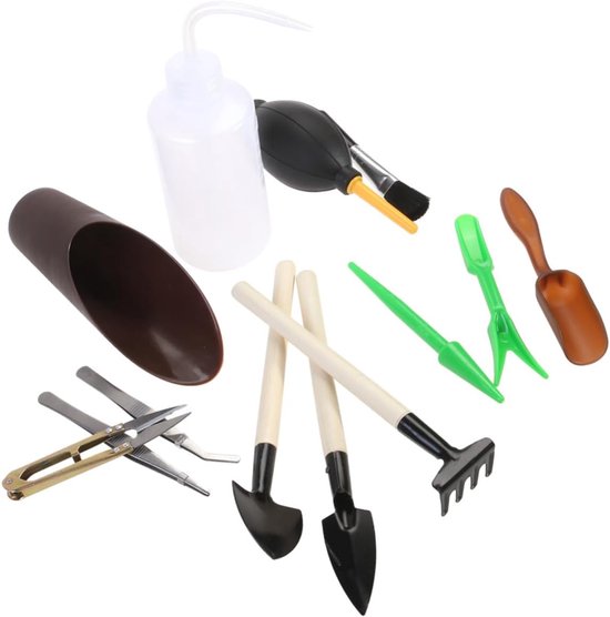 Mini Tuin Gereedschap Set - Bonsai Gereedschap Plant Verzorging - Kleine Planten Verzorgen - 13 Delige Set van MINI — afbeelding 3