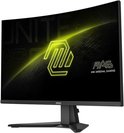 Gebogen MSI gaming monitor met een geel logo en 'MAG MSI ARSENAL GAMING' tekst.
