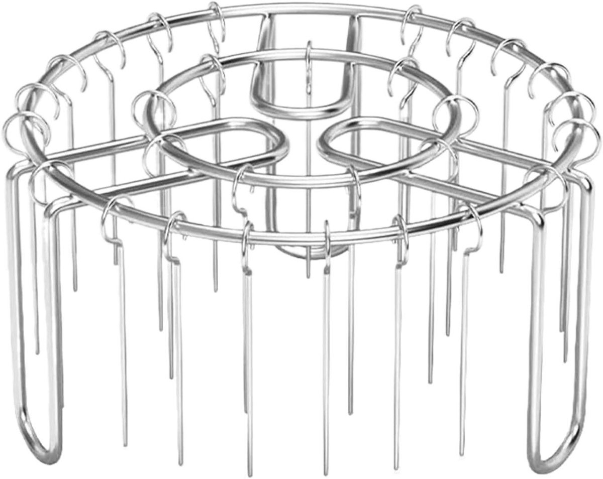 Grillrooster Spiesenhouder Verticale Spiesen Buiten Koken Roestvrij Staal 165 x 95 cm Zilverkleurig