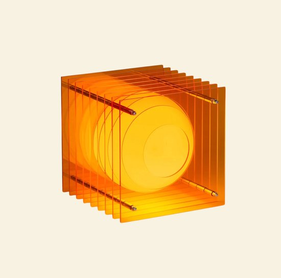 BaNG LOP - Design Lamp - Oranje - Acryl - Retro Space Age Tafellamp - Mid Century Modern Interieur