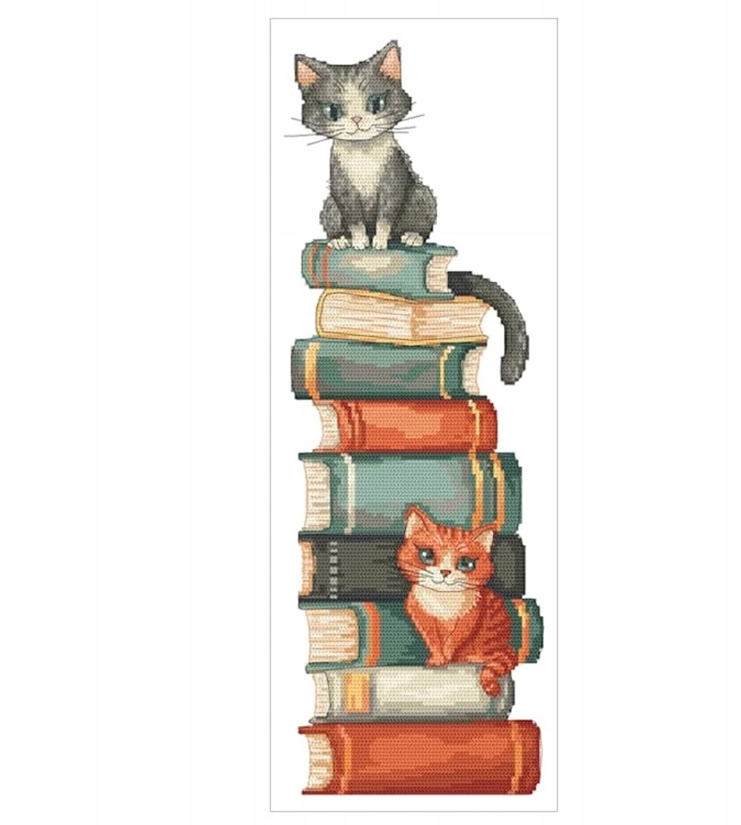 Coricamo Kruissteek Set: Katten op Boeken - Handwerk & Knutselen