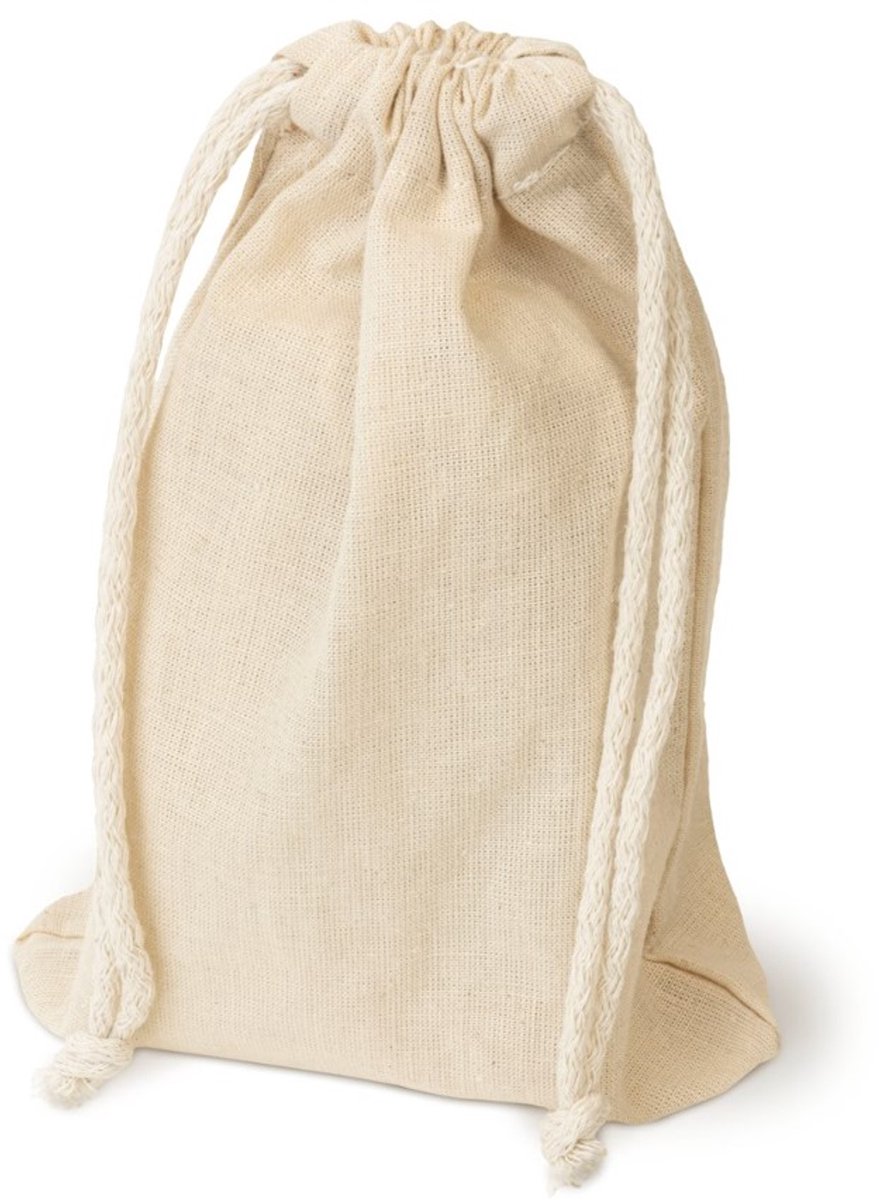 Ecru Katoenen Zakje 15x20 cm - 300g - Ideaal voor Cosmetica & Cadeaus
