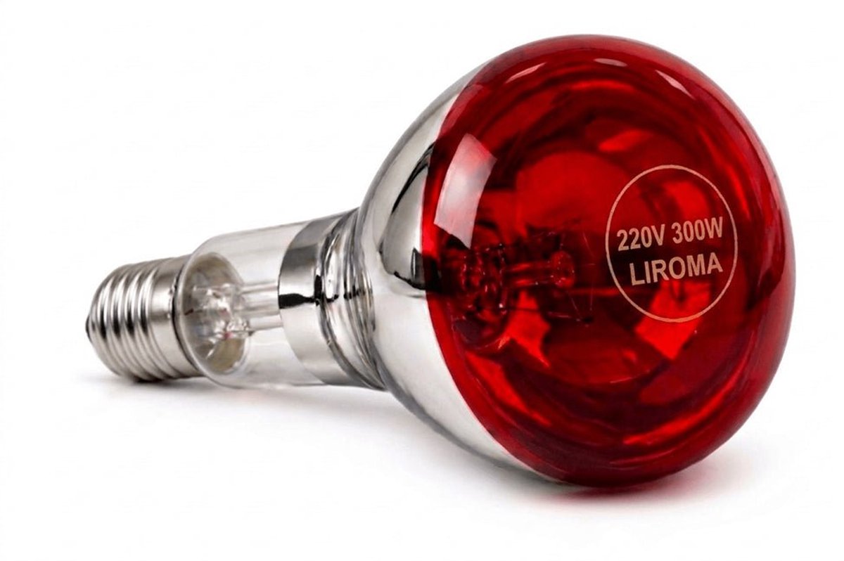 LIROMA® Infraroodlamp 300W - Losse Vervangingslamp - Infrarood Warmtelamp / Infraroodstraler - voor Enkele en Dubbele Kop - IR-A warmte