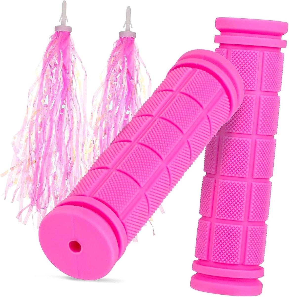 Fietsstuur Handvatten - Handvat Covers - Comfortabel Fietsen - Met Slingers - 27 cm - Roze