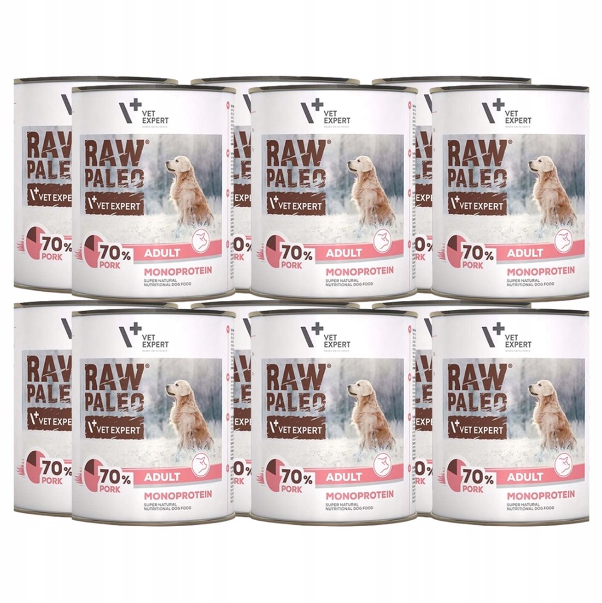 VETEXPERT VetExpert Raw Paleo - Hondenvoer - Adult - 12x800g - Varkensvlees