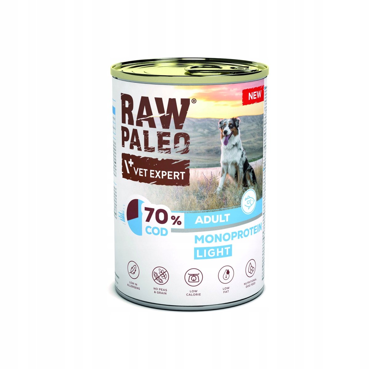 VetExpert Raw Paleo - Natvoer voor Volwassen Honden - Kabeljauw - Licht - Graanvrij