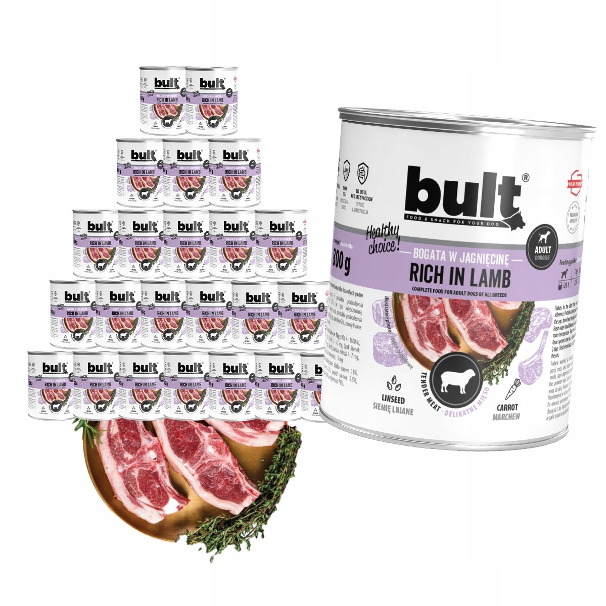 Bult Bult Serie - Hondenvoer Blik - Lam - Nat - 24x800g