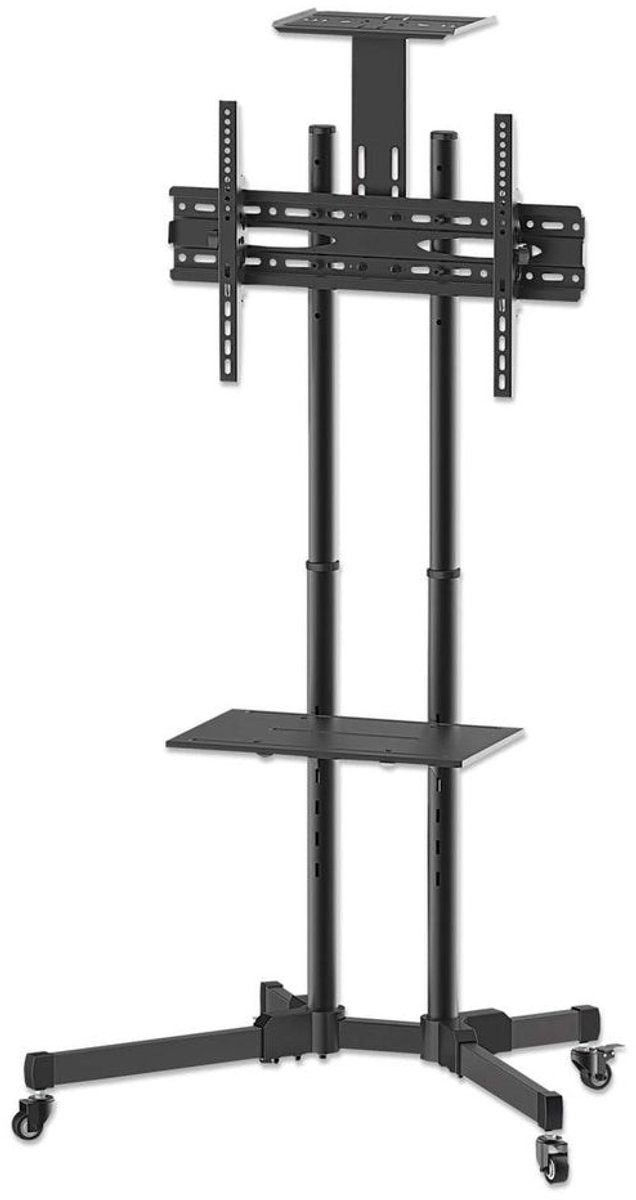 Manhattan Trolley voor TV’s en monitoren, voor schermen 37"–65", VESA-compatibiliteit: van 200x200 tot 600x400 mm (controleer de afmetingen van de vier montagegaten aan de achterzijde), max. 40 kg, zwart