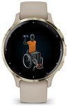 Smartwatch met fitnessicoon in rolstoel, gewichtheffen.