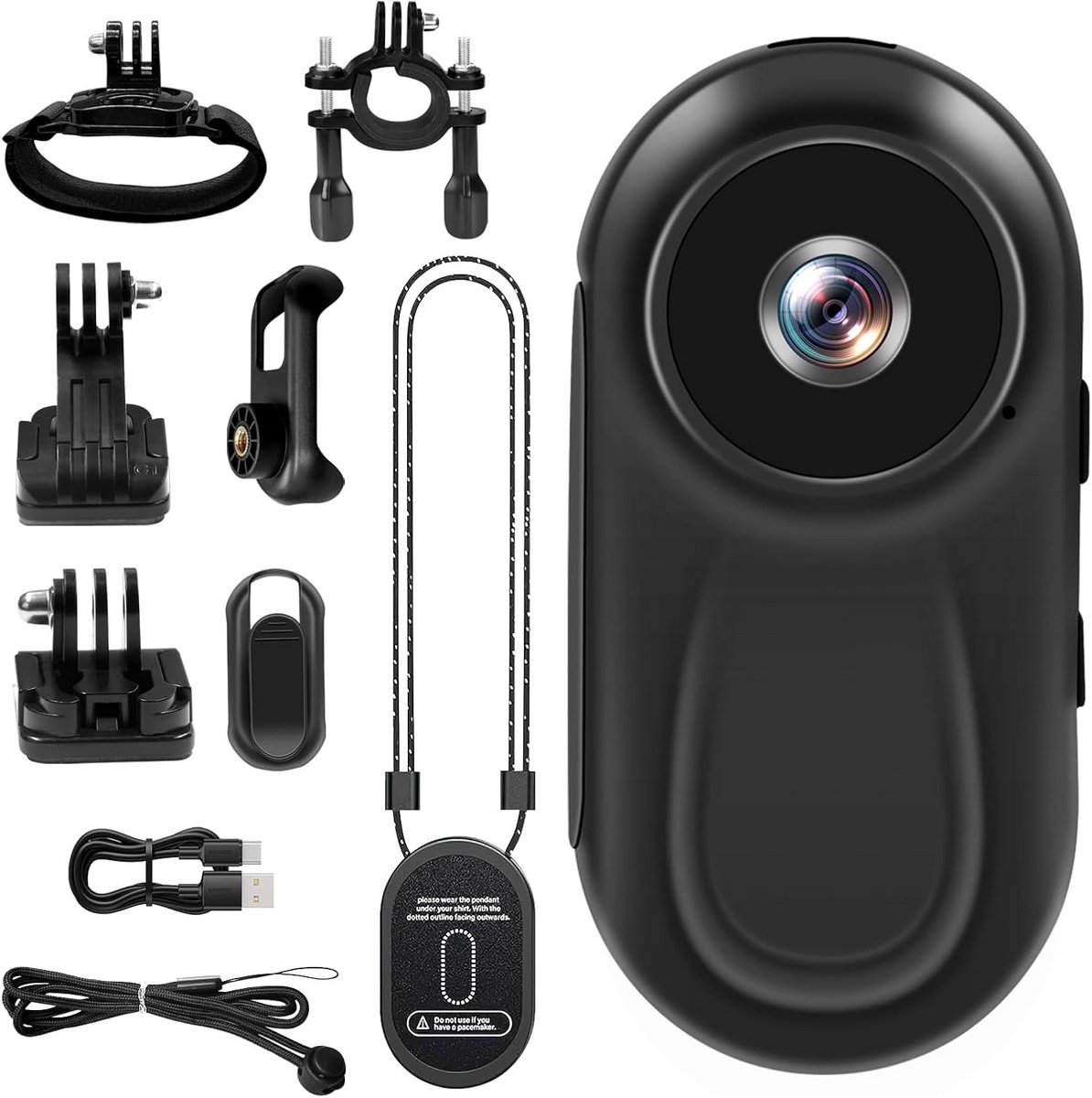 Mini Camera - Sportcamera Video - Momenten Vastleggen - Automatisch Nachtzicht - 120 Graden Lens - Zwart