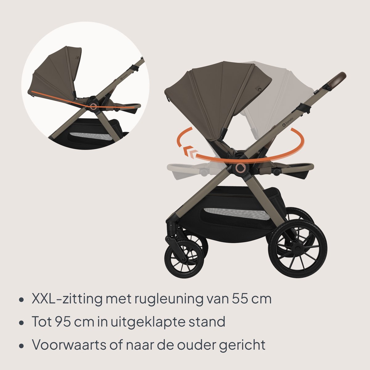 Lionelo Layla 3-in-1: Reiswieg, buggy en i-Size autostoel thumbnail 4