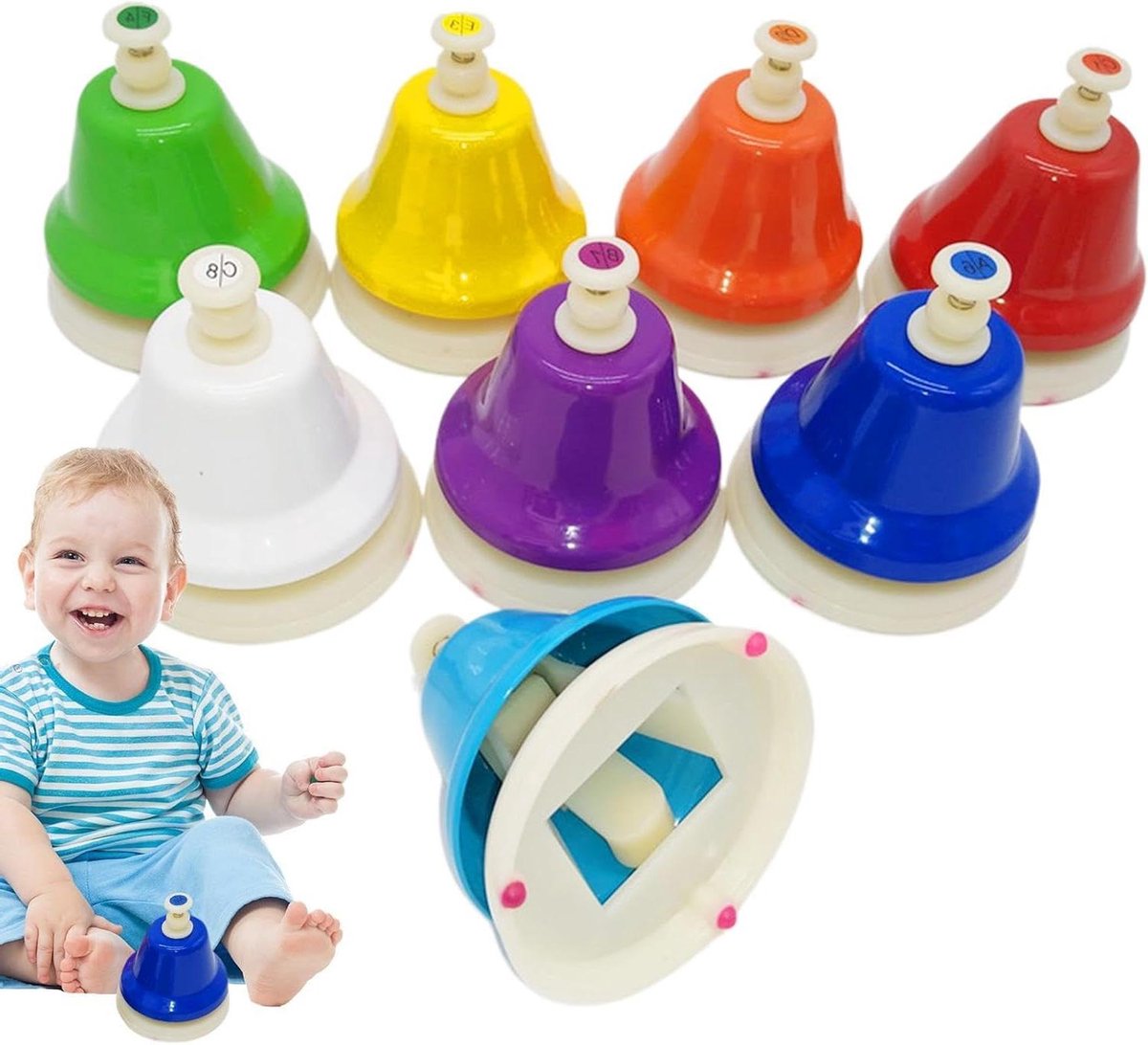 Muziekinstrument Set - Kinder Bellen - Muzikaal Leren - 8 Kleurrijke Tonen - 35 cm Lengte - Multicolor